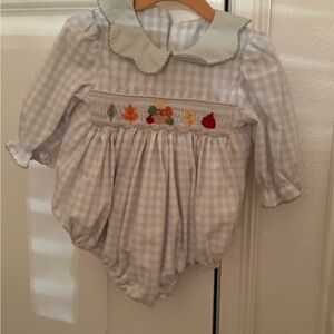 Charming Embroidered Gingham Baby Bodysuit